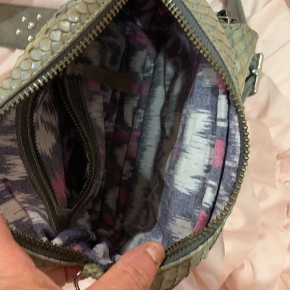 Authentic Claris Virot Charly Python beige/gray Shoulder Bag with 2 straps - Picture 14 of 16